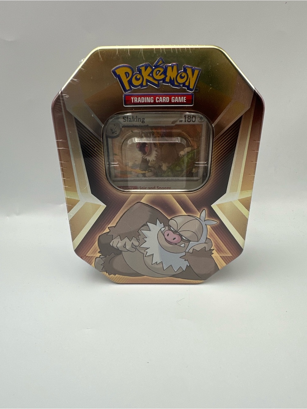 Trading Card Game Slaking Tin – Brown/Gold